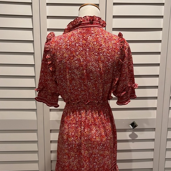 Max Studio NWT Maxi Ruffle Floral Dress, size Small in Polyester/Spandex blend. - Picture 8 of 12